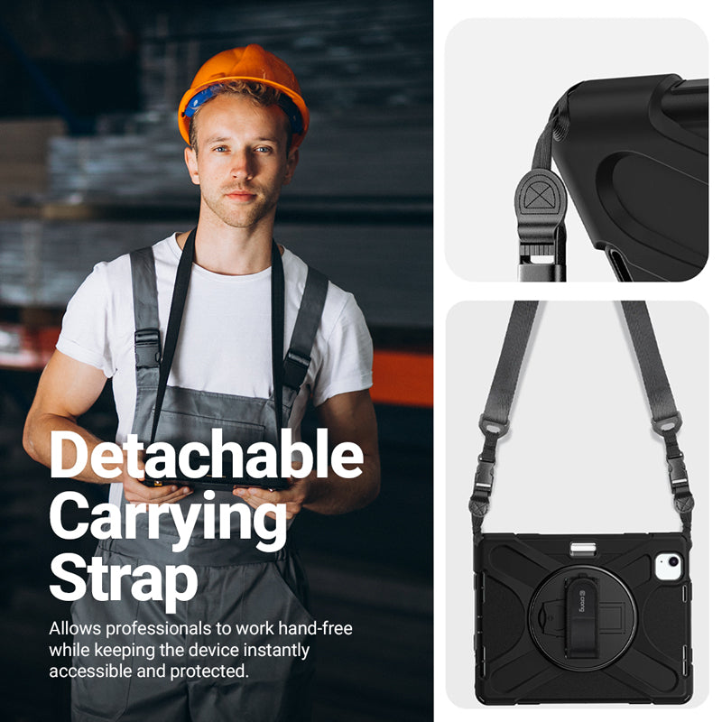 Crong Defender Plus - Tvirtas dėklas iPad Air 11" M3 (2025) / M2 (2024) (juodas)