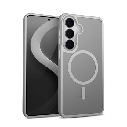 Crong Hybrid Matte Magnetic - MagSafe dėklas, skirtas Samsung Galaxy S26 (pilkas)