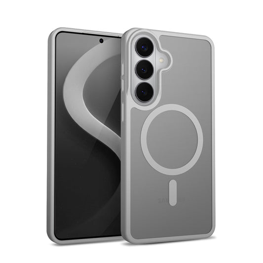 Crong Hybrid Matte Magnetic - MagSafe dėklas, skirtas Samsung Galaxy S26 (pilkas)