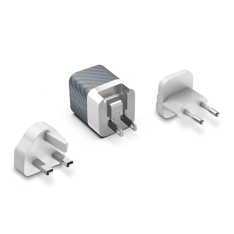 Energizer Ultimate – daugiafunkcis EU / UK / US tinklo įkroviklis GaN 38W PD + QC3.0 (sidabrinis)