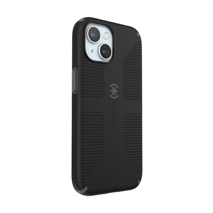 Speck Candyshell Grip MagSafe dėklas - iPhone 17e / 16e / 15 / 14 / 13 (Juodas / Skalūno pilkos)