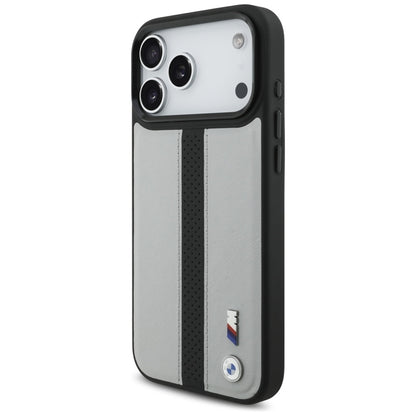 BMW M perforuotos juostelės logotipas MagSafe - iPhone 17 Pro Max dėklas (pilkas)