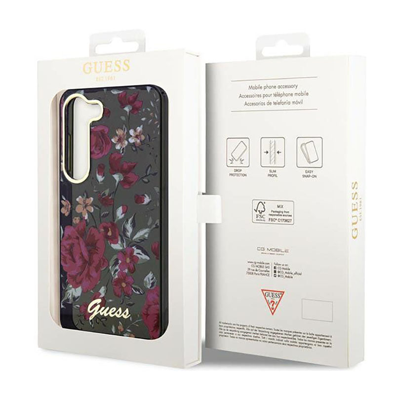 Guess Flower Collection - dėklas, skirtas Samsung Galaxy S23 (chaki)