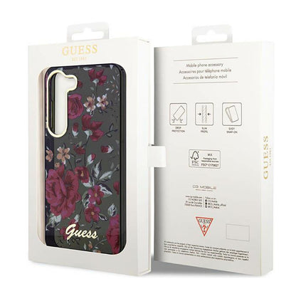 Guess Flower Collection - dėklas, skirtas Samsung Galaxy S23 (chaki)