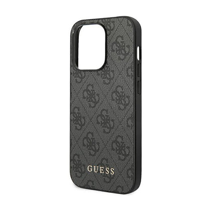 Guess 4G Metal Gold Logo dėklas iPhone 14 Pro Max (pilkas)