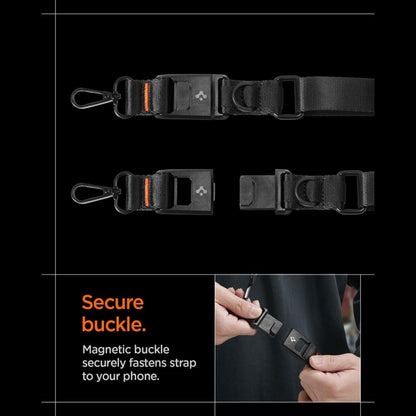 Spigen DA30M Dirželis Per Petį Crossbody – Universalus telefono dirželis / raištis (juodas)