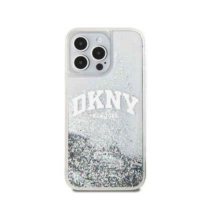 DKNY Skysti blizgučiai Didelis logotipas – dėklas skirtas iPhone 15 Pro Max (baltas)