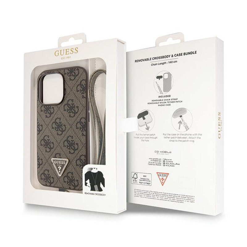 Guess Crossbody 4G Metal Logo – iPhone 13 Pro dėklas (rudas)