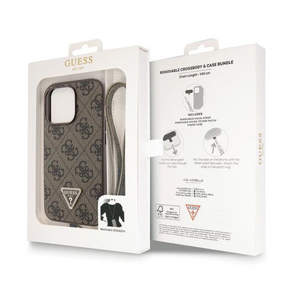 Guess Crossbody 4G Metal Logo – iPhone 13 Pro dėklas (rudas)