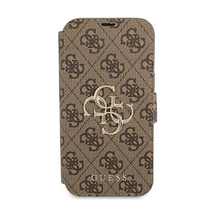 Guess Booktype 4G Big Metal Logo – dėklas iPhone 13 Pro (ruda)