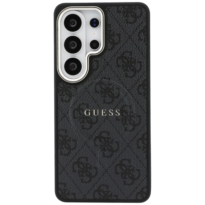 Guess 4G Reljefinis Žiedas MagSafe - Dėklas Samsung Galaxy S26 Ultra (Juodas)