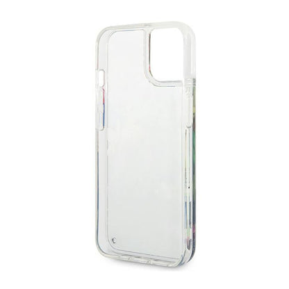 Guess Liquid Glitter Flower - "iPhone 14 Plus" dėklas (mėlyna)