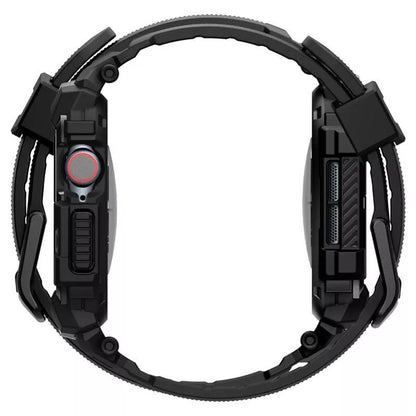 Spigen Rugged Armor Pro – apyrankė su dėklu, skirta Apple Watch 10 42 mm (matinė juoda)