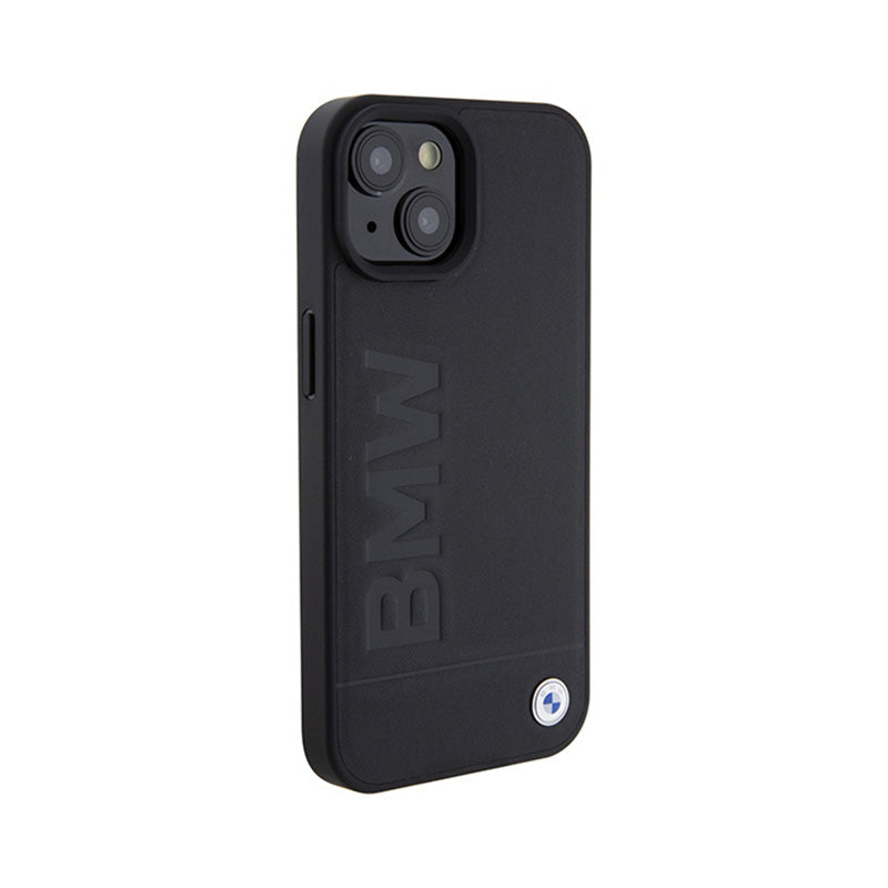 BMW od karšinės odos karšto spaudimo MagSafe – „iPhone 15“ dėklas (juodas)