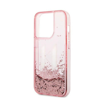 Karl Lagerfeld Liquid Glitter Big Logo dėklas – dėklas iPhone 14 Pro (rožinis)
