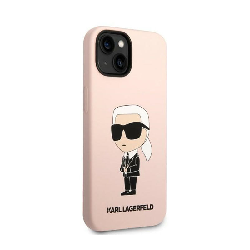 Karl Lagerfeld silikoninis NFT Ikonik - dėklas, skirtas „iPhone 14 Plus“ (rožinės spalvos)