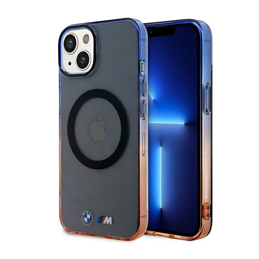 BMW Gradient Bumper MagSafe – dėklas, skirtas iPhone 14 Plus (pilka spalva)