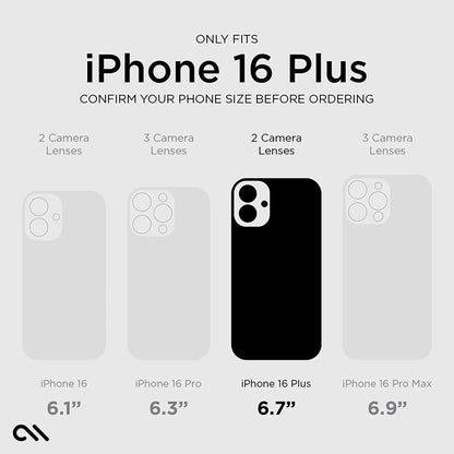 Case-Mate Tough D3O MagSafe – dėklas, skirtas „iPhone 16 Plus“ (skaidrus)