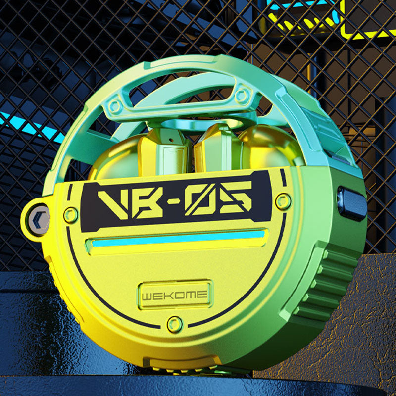 WEKOME VB05 Vanguard Series – Bluetooth V5.3 TWS belaidės ausinės su įkrovimo dėklu (žalia)