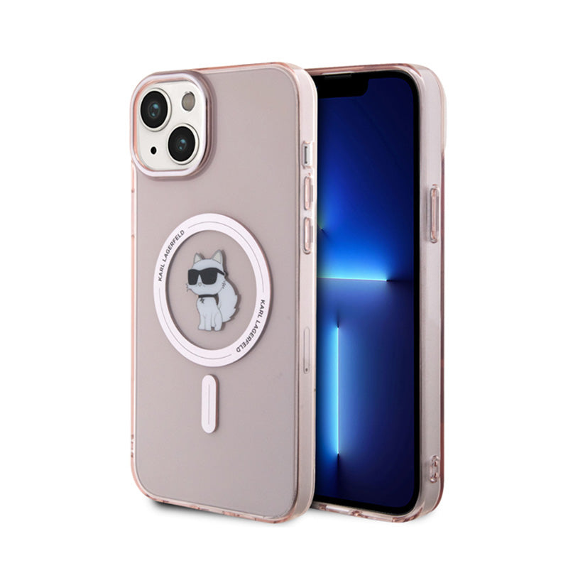 Karl Lagerfeld IML Choupette MagSafe – Dėklas, skirtas „iPhone 15 Plus“ (rožinis)