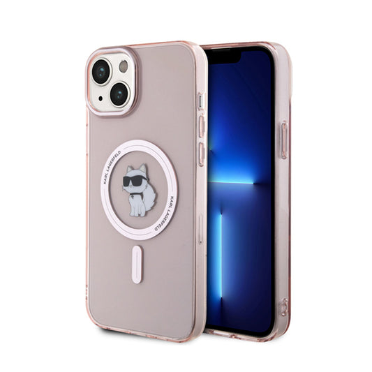 Karl Lagerfeld IML Choupette MagSafe – Dėklas, skirtas „iPhone 15 Plus“ (rožinis)