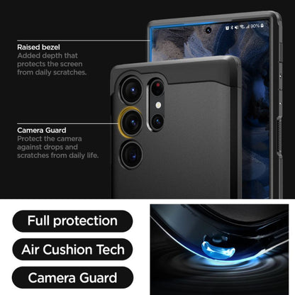 Spigen Tough Armor – dėklas, skirtas „Samsung Galaxy S23 Ultra“ (juodas)