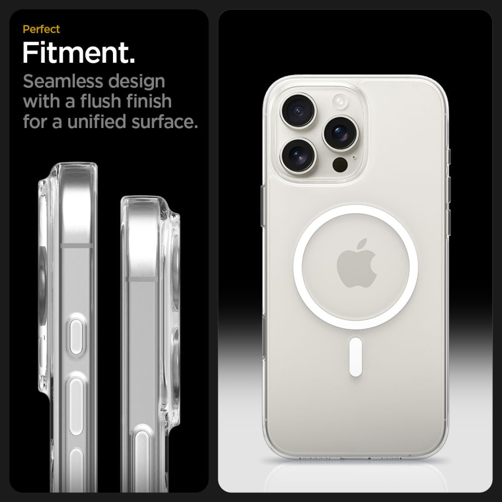 Spigen Thin Fit T Mag MagSafe dėklas iPhone 16 Pro Max (Skaidrus / Baltas)
