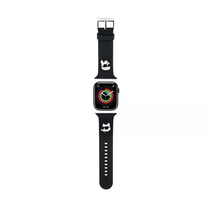 Karl Lagerfeld 3D Rubber Karl & Choupette Heads NFT – dirželis Apple Watch 42/44/45/49 mm (juodas)