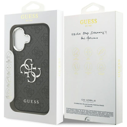 Guess 4G Big 4G Classic Logo dėklas iPhone 17 (juoda / sidabrinė)