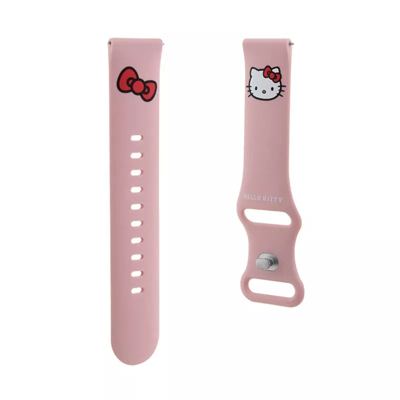 Hello Kitty Silikonas Kitty Galvutė - Universalus 20 mm išmaniojo laikrodžio dirželis (rožinis)