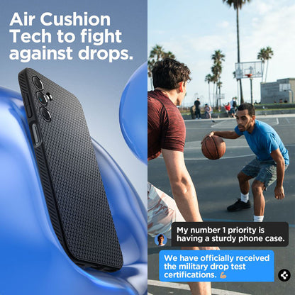 Spigen Liquid Air – dėklas, skirtas Samsung Galaxy A15 4G/5G (matinė juoda)