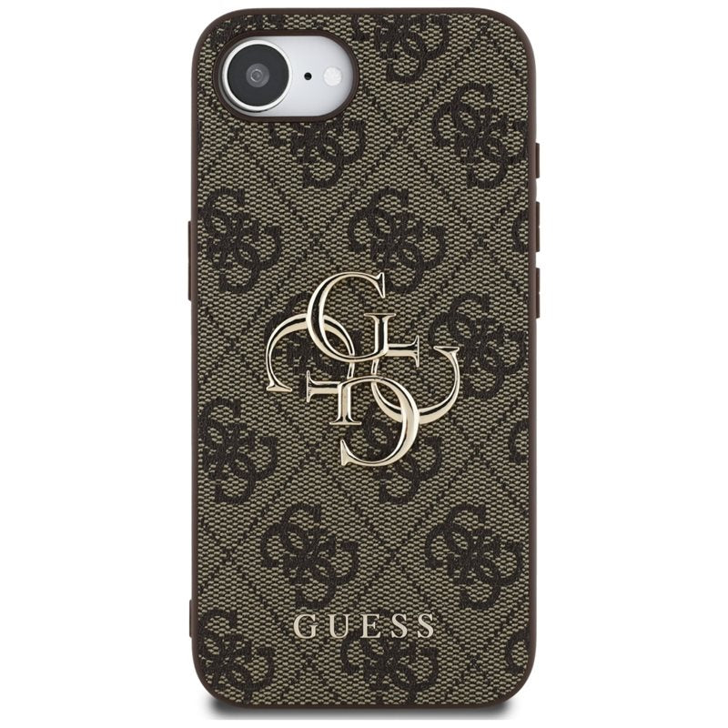 Guess 4G Big Logo – dėklas iPhone 16e (rudas)