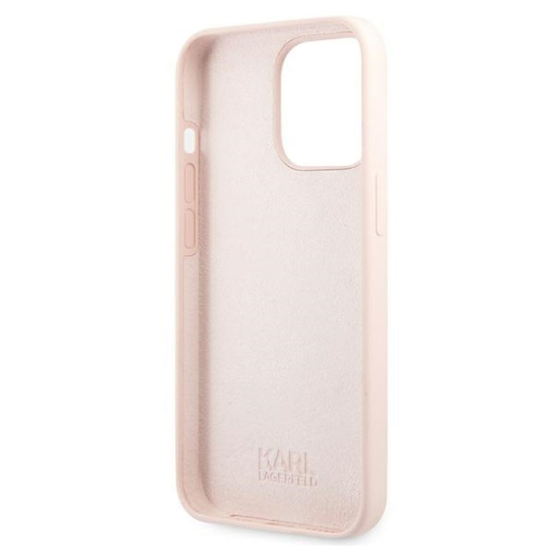 Karl Lagerfeld Silicone Karl & Choupette – dėklas, skirtas iPhone 13 Pro (rožinis)