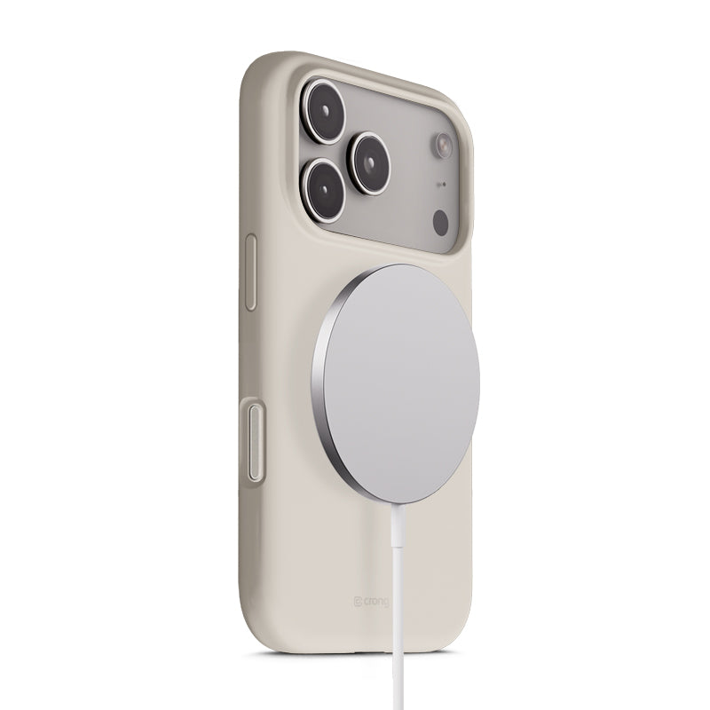 Crong Spalvotas magnetinis dėklas MagSafe iPhone 17 Pro (akmens smėlio)