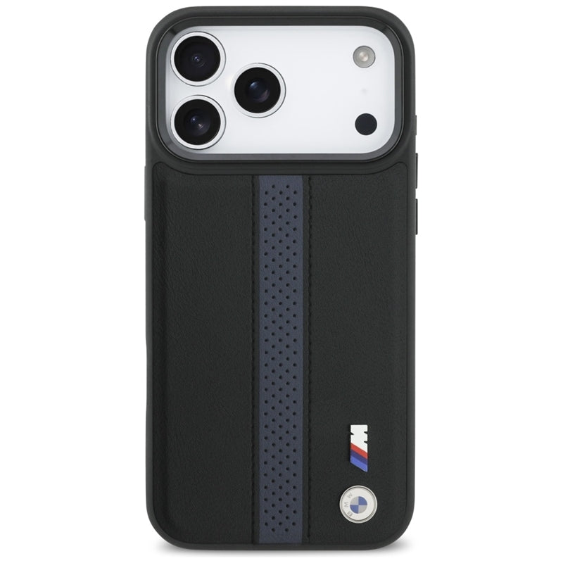 BMW M perforuotos juostelės logotipas MagSafe - iPhone 17 Pro Max dėklas (mėlynas)