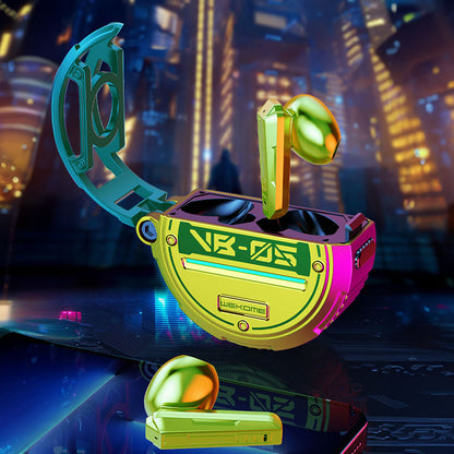 WEKOME VB05 Vanguard Series – Bluetooth V5.3 TWS belaidės ausinės su įkrovimo dėklu (žalia)