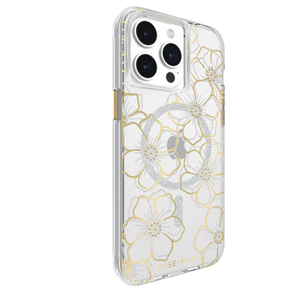 Case-Mate Floral Gems MagSafe - iPhone 15 Pro Max dėklas (aukso spalvos)