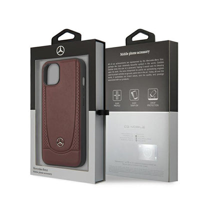 Mercedes Leather Urban Line – Dėklas iPhone 15 (raudonas)
