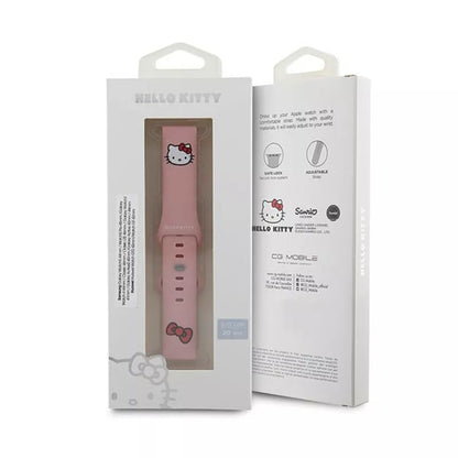 Hello Kitty Silikonas Kitty Galvutė - Universalus 20 mm išmaniojo laikrodžio dirželis (rožinis)