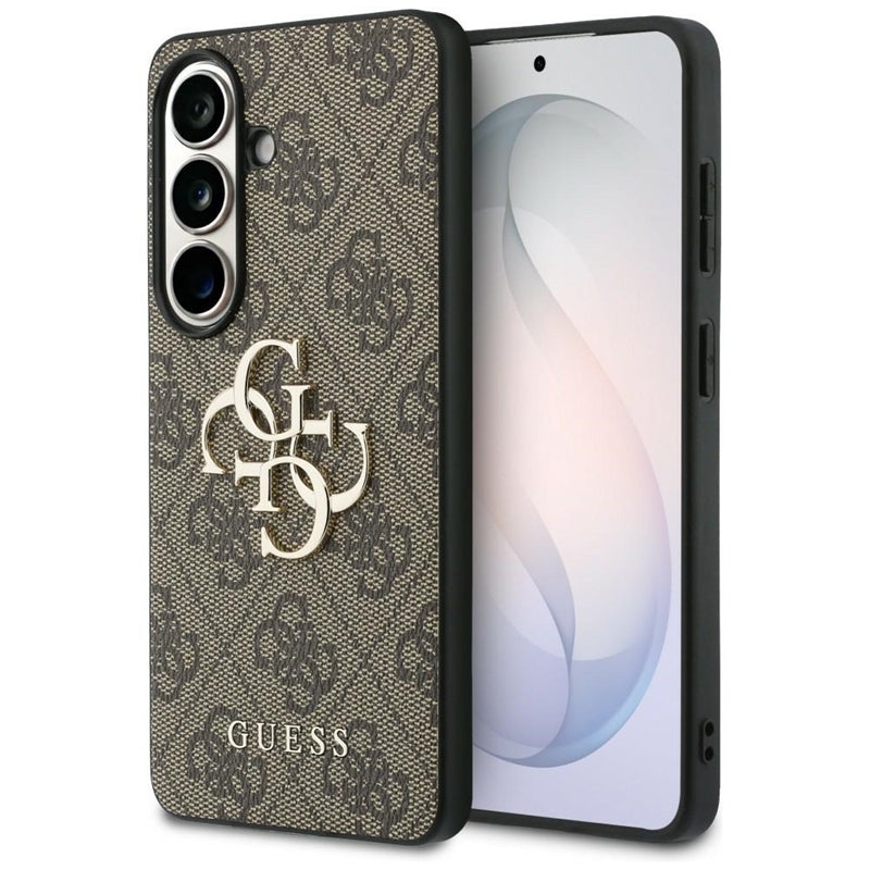 Guess 4G didelis metalinis logotipas - Samsung Galaxy S26+ dėklas (rudas)