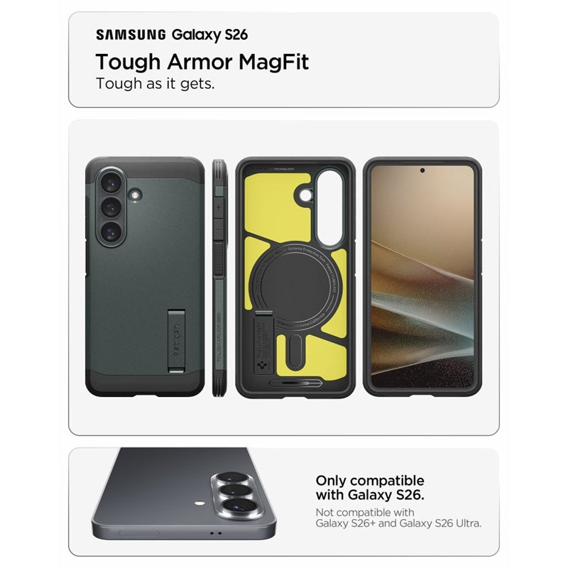 Spigen Tough Armor MagSafe dėklas Samsung Galaxy S26 (Abyss Green)