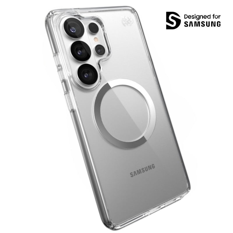 Speck Presidio Perfect-Clear Magnet - Samsung Galaxy S26 Ultra MagSafe dėklas (Skaidrus/Skaidrus/Sidabrinis)