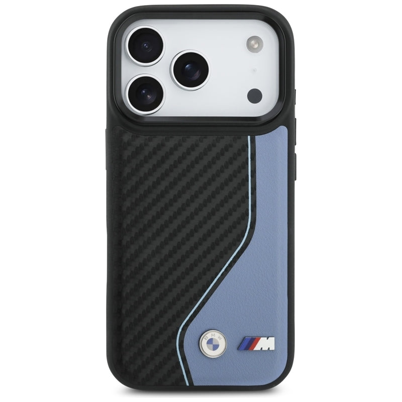 BMW M Carbon Logo MagSafe dėklas iPhone 17 Pro (mėlyna)