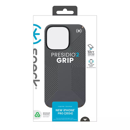 Speck Presidio2 Grip – Dėklas, skirtas „iPhone 16 Pro“ („Charcoal Grey“ / „Cool Bronze“ / „White“)