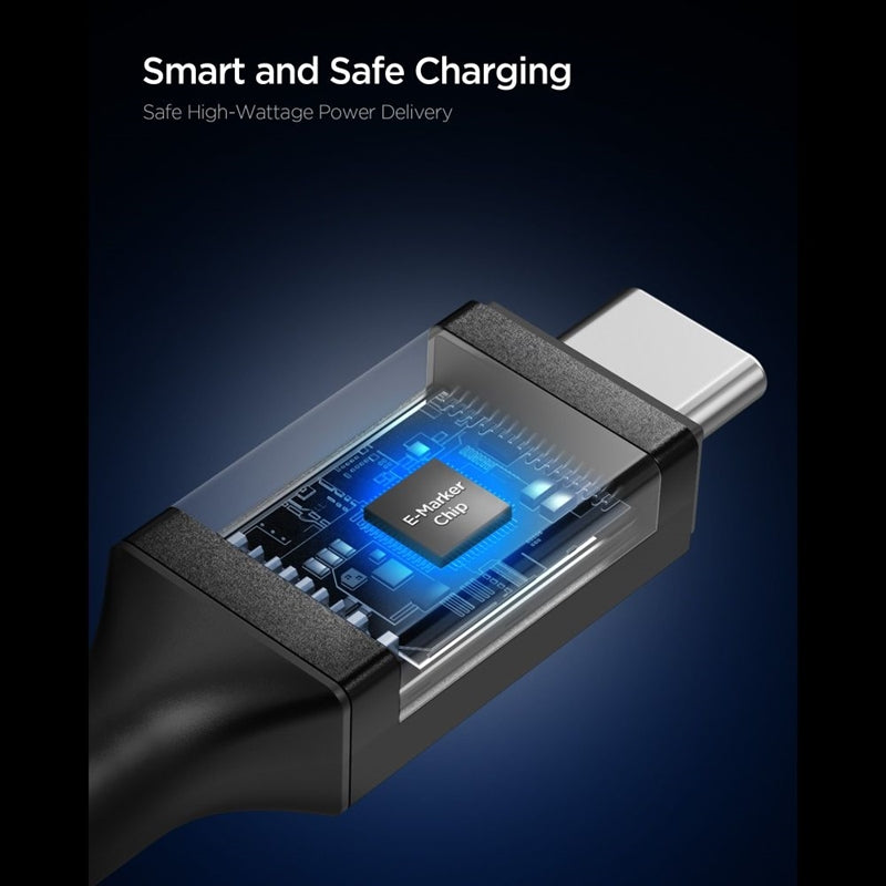 Spigen EB10020CC Essential - USB-C į USB-C PD kabelis 100W 2m (juodas)