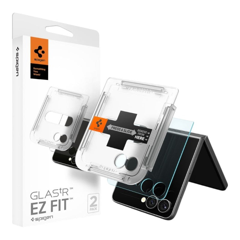 Spigen GLAS.TR EZ Fit HD 2-Paketas - grūdintas stiklas, skirtas Samsung Galaxy Z Flip 7