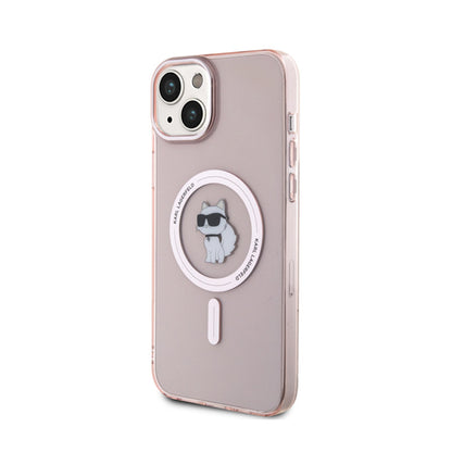 Karl Lagerfeld IML Choupette MagSafe – Dėklas, skirtas „iPhone 15 Plus“ (rožinis)