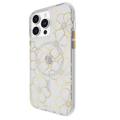 Case-Mate Floral Gems MagSafe - iPhone 15 Pro Max dėklas (aukso spalvos)