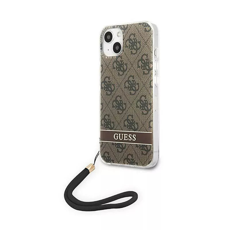 Guess 4G Print Cord – dėklas, skirtas iPhone 14 (rudos spalvos)