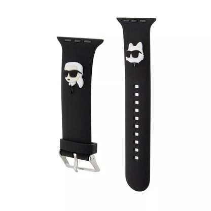 Karl Lagerfeld 3D Rubber Karl & Choupette Heads NFT – dirželis Apple Watch 42/44/45/49 mm (juodas)